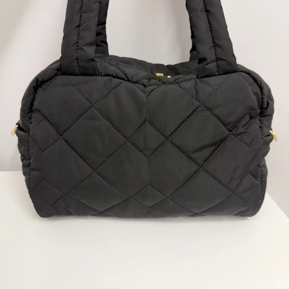 Marc Jacobs Nylon Quilted Tote Bag Cross Body or Shoulder Bag Purse Black